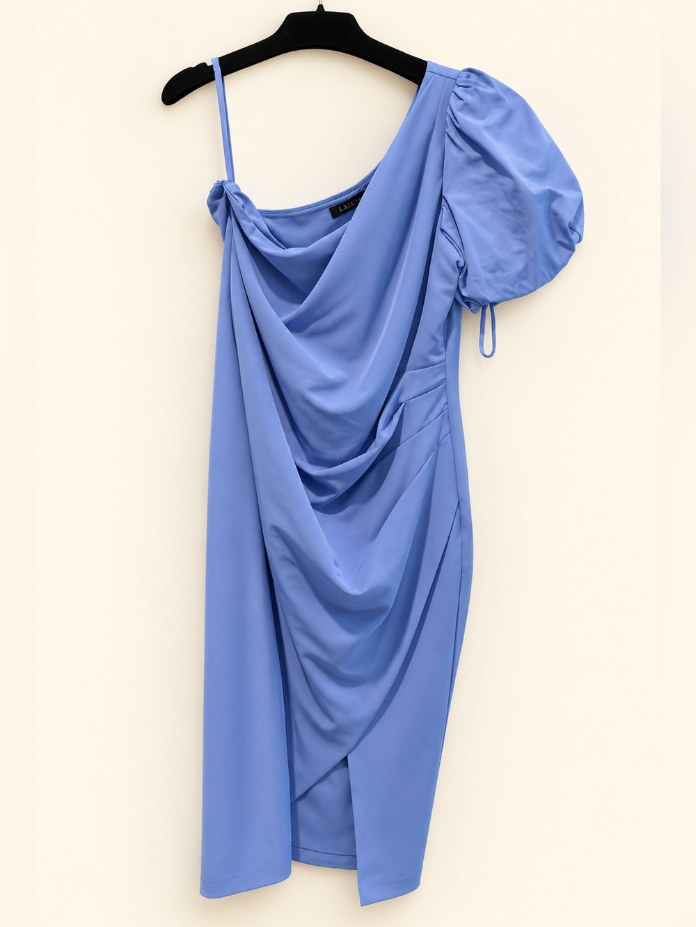 Ralph Lauren Lavender-Blue Draped One-Shoulder Dress